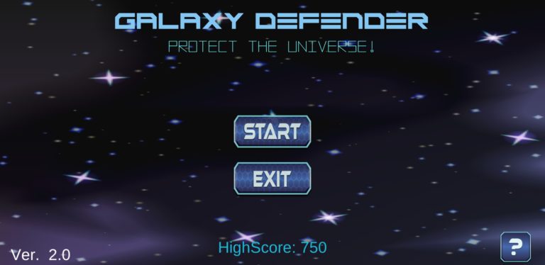 This is Galaxy Defender Title Screen