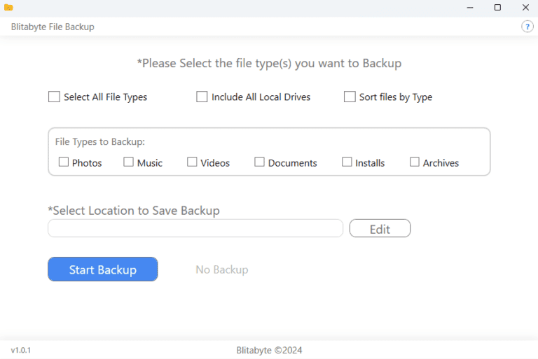 Blitabyte File Backup