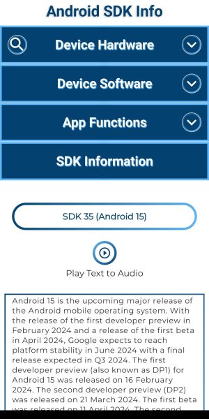 Android SDK Info